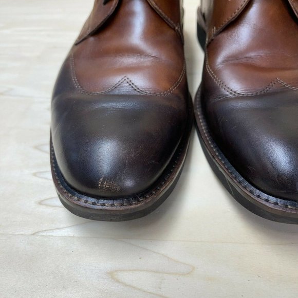 Ecco Mens Leather Lace Up Wingtip Brown Black Oxford Shoes Size EUR 46 US 13 main image 5